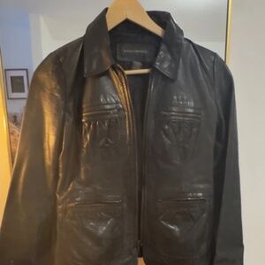 Banana Republic Vintage Black Leather Jacket – Size 2
